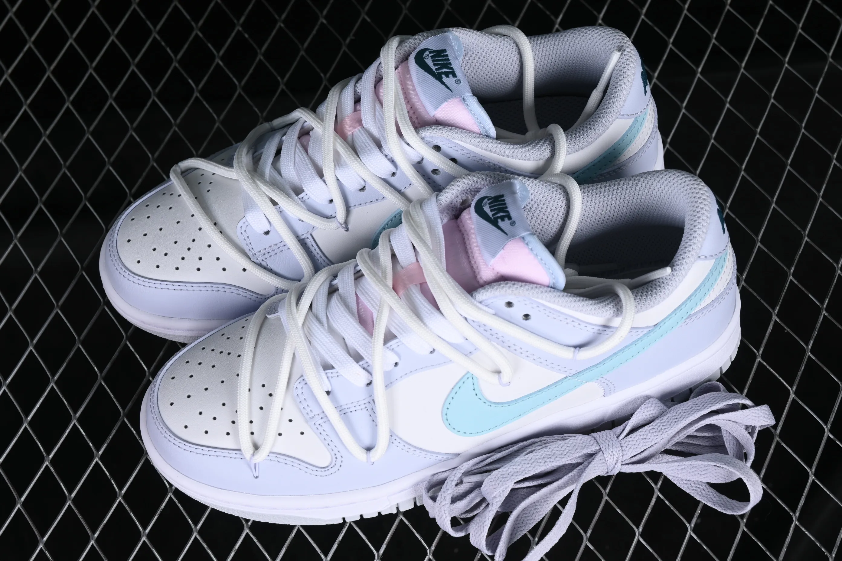 All categories Nk SB Dunk series Nk SB Dunk Low low-top sneakers Nk Dunk Low "Mineral Teal" light blue and pink strap deconstruction SB low-top casual sneakers FD1232-002